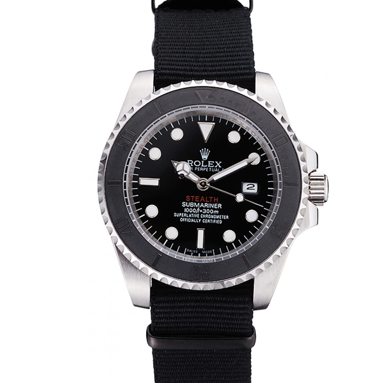 MiroTime 0814 Rolex Submariner STEALTH MK IV Black Fabric Band rl424 621386